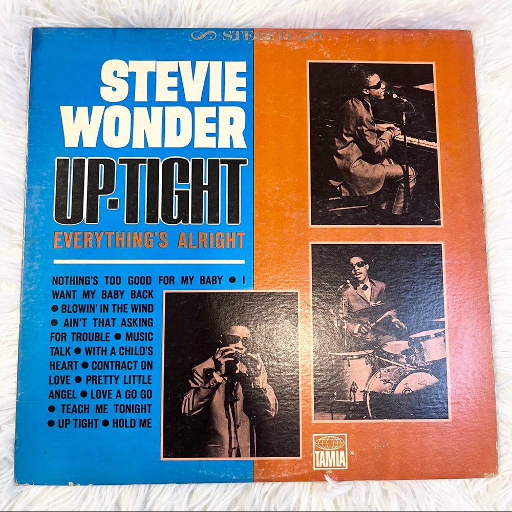 STEVIE WONDER Vintage Vinyl Record w/ Cover - Up-Tight Everything’s Alright 1966